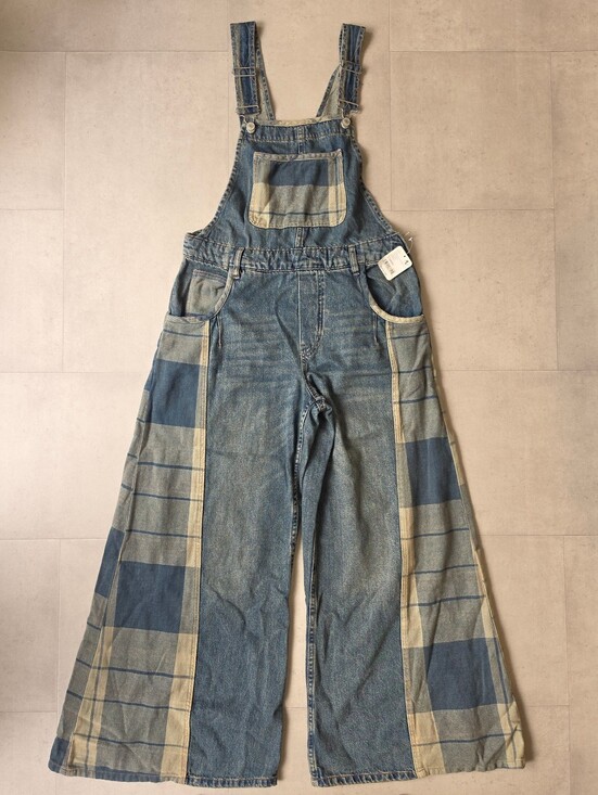 We The Free Pants - We The Free Drifter Patched Overalls Free People Wide Leg Small Short(Has Scent)